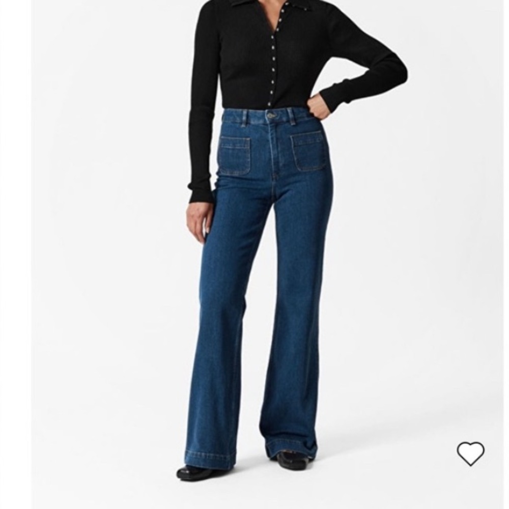 & Other Stories Blue Relaxed Jeans with Distressed Wash